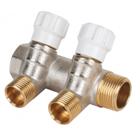 Коллектор 1'x2 выхода 1/2' НР с вентилями