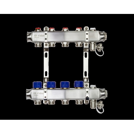Коллекторная группа SSM-10R set 10 контуров 1'X3/4' с термостатическими клапанами и кронштейнами