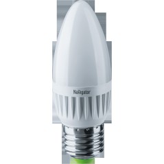 Лампа светодиодная LED 7вт E27 теплый матовая свеча
