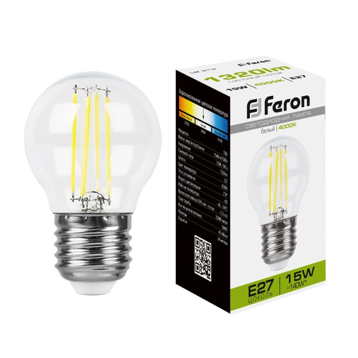 Лампа светодиодная LED 15вт Е27 белый шар FILAMENT Лампа светодиодная LED 15вт Е27 белый шар FILAMENT