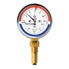 Термоманометр радиальный ТМТБ-41Р.1, 0...120С, 0…1,6 МРа 1/2' кл.2.5