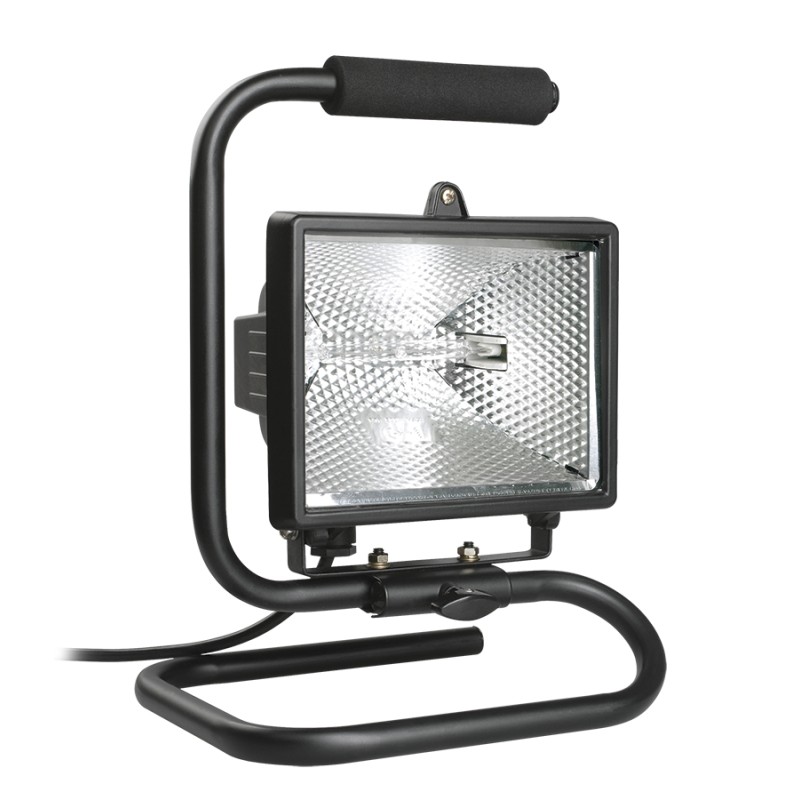 Прожектор ИО500П(переноска) галогенный черный IP54 IEK