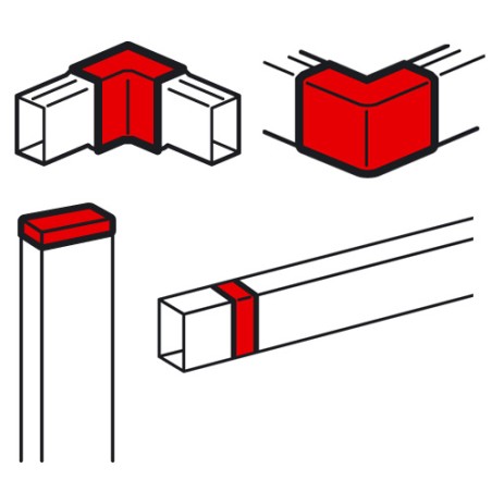 Внутренний и внешний углы, заглушка, накладка на стык 60x40мм METRA