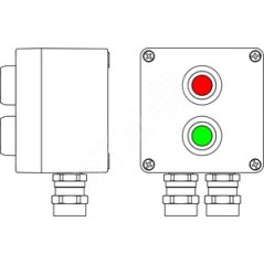 Взрывозащищенный пост управления из алюминия CPE-A-12 -(1xP1G(11) -1xP1R(11)) - 2x6018AASBKGM2SB(C)1Ex d e IIC T6 Gb / Ex tb III