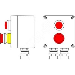 Взрывозащищенный пост управления из алюминия CPE-A-12 -(1xLR(220) -1xP3E(11)) - 2x6018AASBKGM2SB(C)1Ex d e IIC T6 Gb / Ex tb III