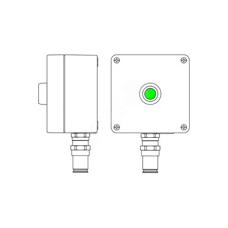 Взрывозащищенный пост управления из алюминия CPE-A-15 -(1xP1G(11)) -1x6018ANR20BKM2SB(B)1Ex d e IIC Т4 Gb / Ex tb IIIC T130°C Db