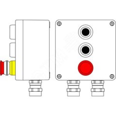 Взрывозащищенный пост управления из алюминия CPE-A-17 -(2xP1B(11) -1xP3E(11)) - 2x6018AASBKGM2SB(C)1Ex d e IIC T6 Gb / Ex tb III