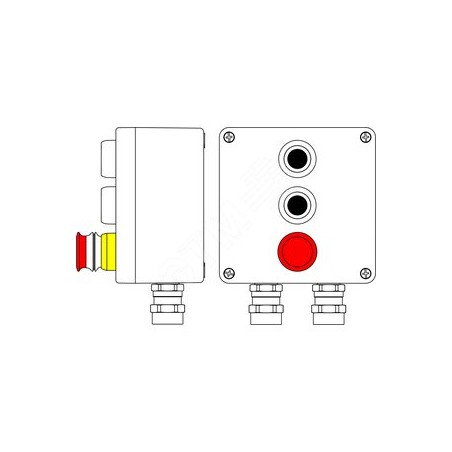 Взрывозащищенный пост управления из алюминия CPE-A-17 -(2xP1B(11) -1xP3E(11)) - 2x6018AASBKGM2SB(C)1Ex d e IIC T6 Gb / Ex tb III