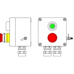 Взрывозащищенный пост управления из полиэстера CPE-Р-03 -(1xP1G(11) -1xP3E(11)) - 2x6018AASBKGM2SB(C)1Ex d e IIC T6 Gb / Ex tb I
