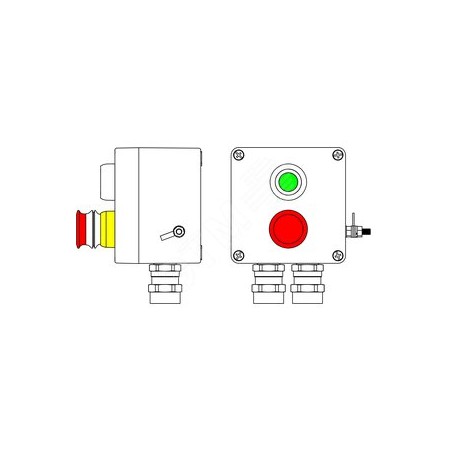 Взрывозащищенный пост управления из полиэстера CPE-Р-03 -(1xP1G(11) -1xP3E(11)) - 2x6018AASBKGM2SB(C)1Ex d e IIC T6 Gb / Ex tb I