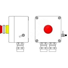 Взрывозащищенный пост управления из полиэстера CPE-Р-03 -(1xP3E(11)) -2x6018AASBKGM2SB(C)1Ex d e IIC T6 Gb / Ex tb IIIC T80°C Db