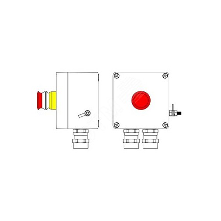 Взрывозащищенный пост управления из полиэстера CPE-Р-03 -(1xP3E(11)) -2x6018AASBKGM2SB(C)1Ex d e IIC T6 Gb / Ex tb IIIC T80°C Db