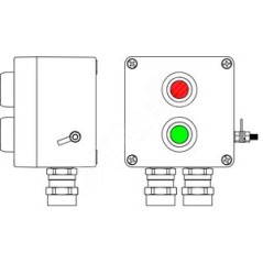 Взрывозащищенный пост управления из полиэстера CPE-Р-03 -(1xP1G(11) -1xP1R(11)) - 2x6018AASBKGM2SB(C)1Ex d e IIC T6 Gb / Ex tb I