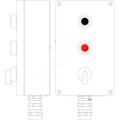 Взрывозащищенный пост управления из алюминия CPE-A-18 -(1xP1B(20) - P1R(02) - 1xKB61(20)) - 1x6018ADSCKGM3SB(B)1Ex d e IIC Т4 Gb