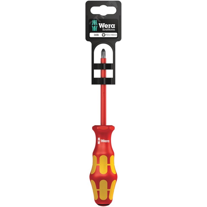 Отвертка диэлектрическая крестовая 165 i PZ VDE SB PZ 2X100 мм с держателем-еврослот Отвертка диэлектрическая крестовая 165 i PZ VDE SB PZ 2X100 мм с держателем-еврослот