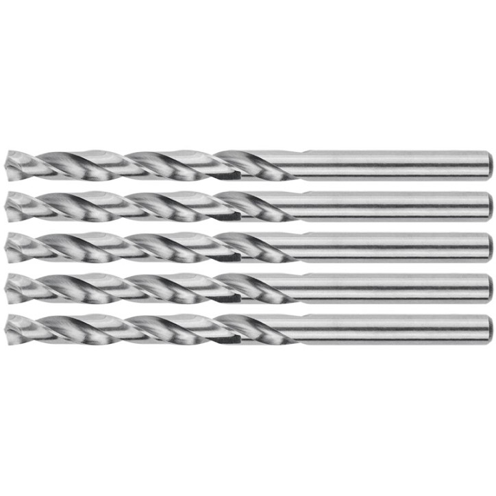 Сверла по металлу HSS шлифованные, угол заточки 135град, 6,0X93 мм (5 шт.)