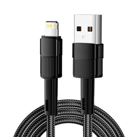 Кабель USB-A - Lightning для Apple, 2,4А, 1м, черный