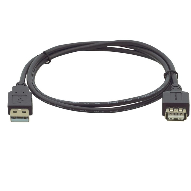 Кабель USB-A 2.0 M на USB-A F, 4.6 м., черный