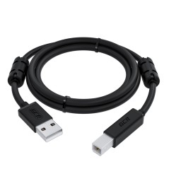 Кабель USB 2.0 AM на BM, 2 м., черный, ферритовые кольца, GCR-52423