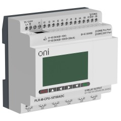 Модуль микро ПЛК . Расширяемая версия. Со встроенным экраном. 12 дискретных входов (4 как 0-20мА, 4 как 0-10В, 4 до 60кГц), 6 тр