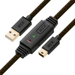 Кабель USB 2.0 AM на Mini USB B, 15 м., активный, с усилителем и разъемом для питания, GCR-UM2M5P1-BD2S-15.0m