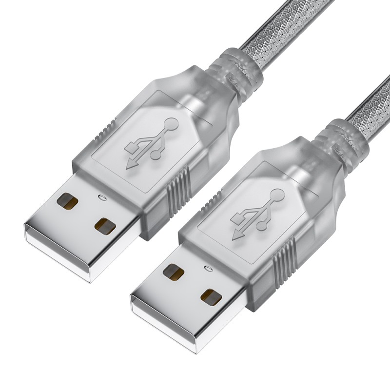 Кабель USB 2.0 AM на AM, 0.75 м., прозрачный, морозостойкий, GCR-UM3M-BB2S-0.75m