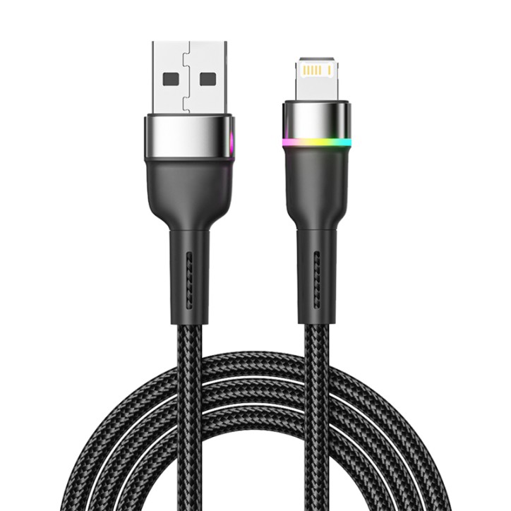 Кабель USB-A - Lightning для Apple, 2,4А, 1м, в черный