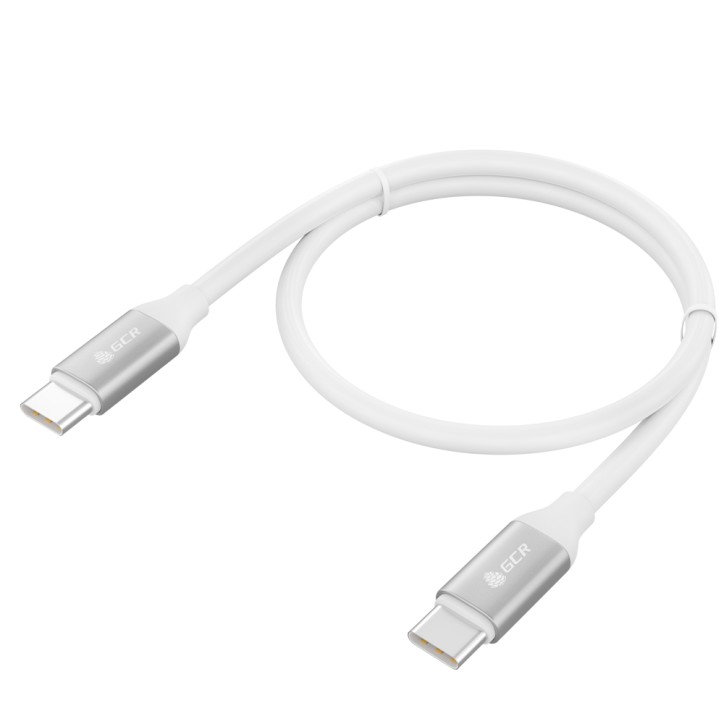 Кабель USB Type C на Type C, 0.5 м., AL белый, быстрая зарядка, GCR-52361