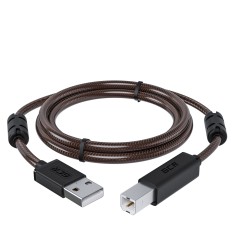 Кабель USB 2.0 AM на BM, 0.75 м., черно-прозрачный, ферритовые кольца, GCR-51284