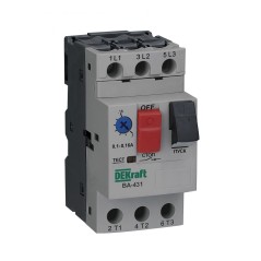 Автоматический выключатель для защиты двигателя трехполюсной 4,0-6,3A 100кА ВА-431