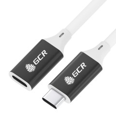 Удлинитель USB 3.1 Type C на Type С, 0.5 м., AL белый-черный, армированный, GCR-53732