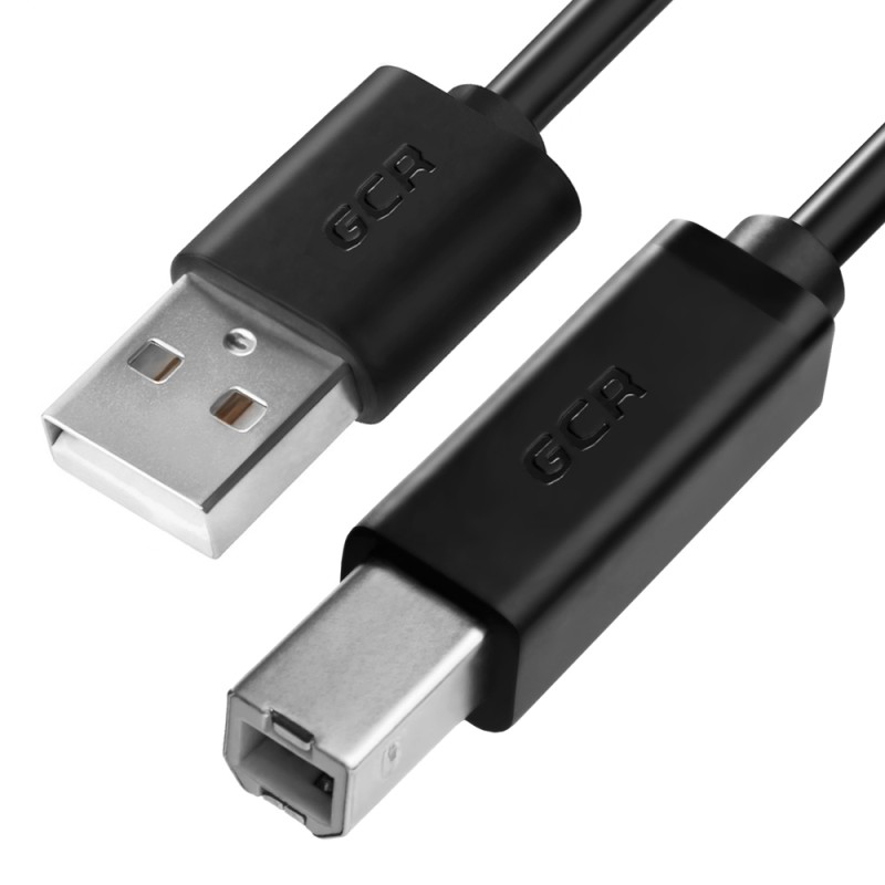 Кабель USB 2.0 AM на BM, 1 м., черный, морозостойкий, GCR-UPC5M-BB2S-1.0m