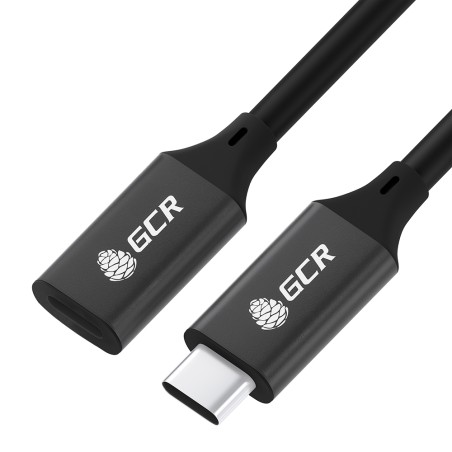 Удлинитель USB 3.1 Type C на Type С, 0.5 м., AL черный, армированный, GCR-54075