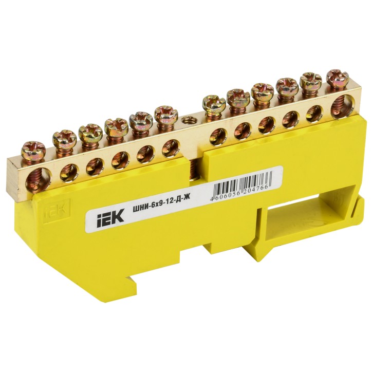 Шина PE земля на DIN-изоляторах ШНИ-6х9-12-Д-Ж Шина PE земля на DIN-изоляторах ШНИ-6х9-12-Д-Ж