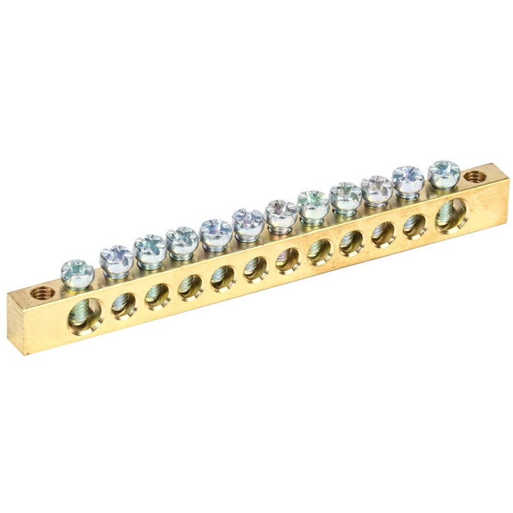 Шина PEN земля-ноль 6х9мм 12/2 (12групп/крепеж по краям)