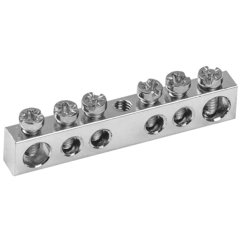 Шина PEN ''земля-ноль'' 6х9мм 6/1 Ni (6групп/крепеж по центру)