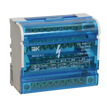 Шина на DIN-рейку в корпусе (кросс-модуль) 3L+PEN 4х11