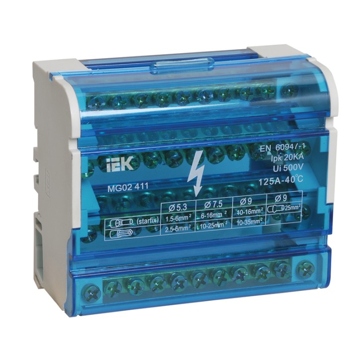 Шина на DIN-рейку в корпусе (кросс-модуль) 3L+PEN 4х11