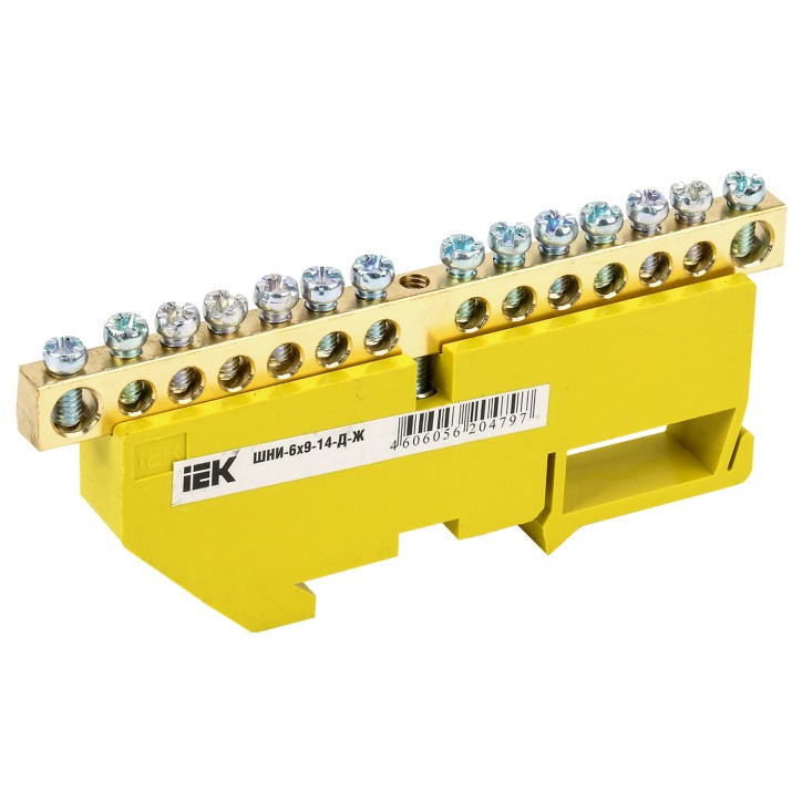 Шина PE земля на DIN-изоляторах ШНИ-6х9-14-Д-Ж