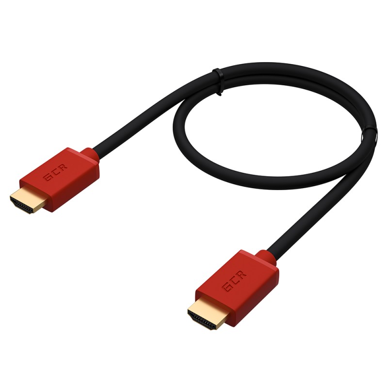 Кабель HDMI 1.4 19М на 19М, 3 м., черный-красный, позолоченные контакты, GCR-HM450-3.0m