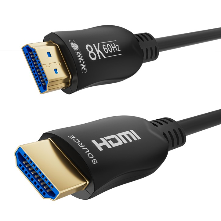 Кабель оптический HDMI 2.1 19М на 19М, 20 м., высокоскоростной, черный, GCR-53712