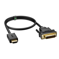 Кабель HDMI 19AM на DVI 25М, 10 м., черный, позолоченные контакты, GCR-51509