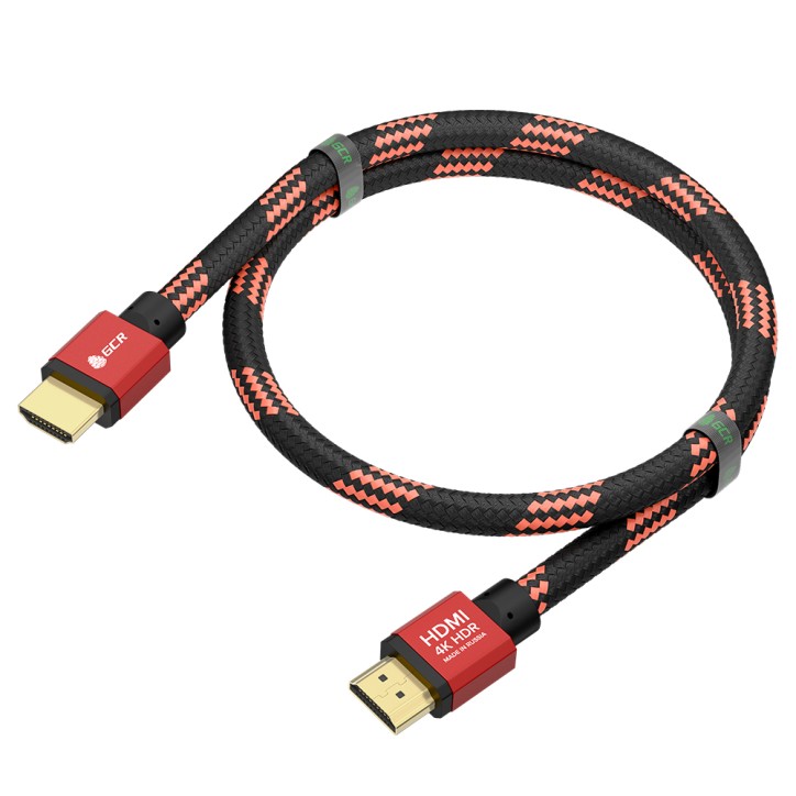 Кабель HDMI 2.0, Ultra HD 19М на 19М, 0.5 м., AL красный капрон, GCR-54504