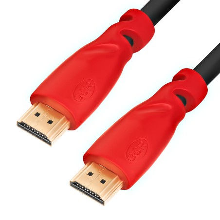 Кабель HDMI 1.4 19М на 19М, 0.3 м., красный, позолоченные контакты, GCR-HM350-0.3m