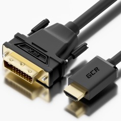 Кабель HDMI 19М на DVI 25М, 1.8 м., черный, позолоченные контакты, GCR-HD2DVI1-1.8m