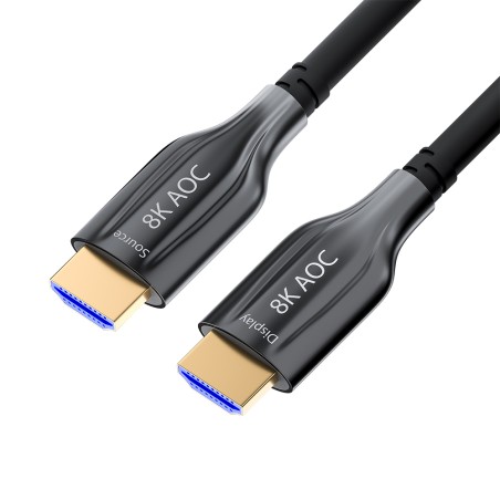 Кабель оптический HDMI 2.1 19М на 19М, 30 м., черный, GCR-52440