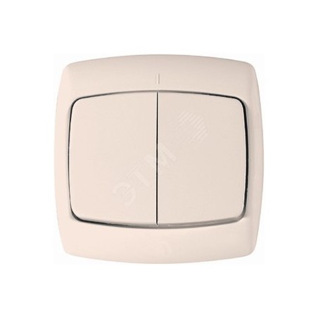 РОНДО Выключатель двухклавишный скрытый бежевый