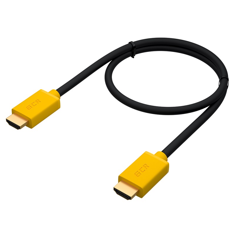 Кабель HDMI 1.4 19М на 19М, 3 м., черный-желтый, позолоченные контакты, GCR-HM440-3.0m