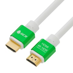 Кабель HDMI 2.0, Ultra HD 19М на 19М, 0.5 м., AL белый-зеленый, GCR-51296