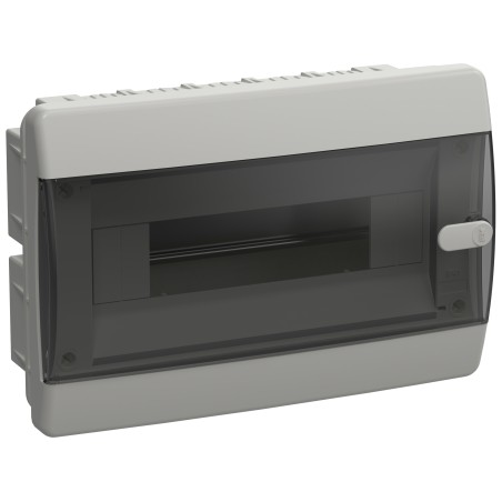 Корпус пластиковый встраиваемый на 12 модулей ЩРВ-П-12 IP41 UNION Compact черная прозрачная дверь